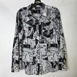 Karl Lagerfeld city of Paris print Long sleeves button down shirt